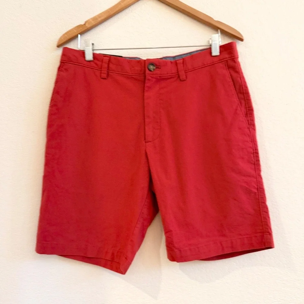 Banana Republic Aiden Short Mens 32 Slim Fit Red Chino‎ Shorts 10